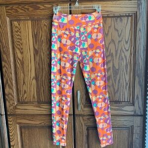 LulaRoe Tween Leggings Orange circle print